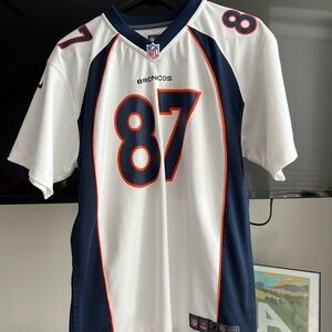 NFL On Field Broncos Jersey in White and Navy